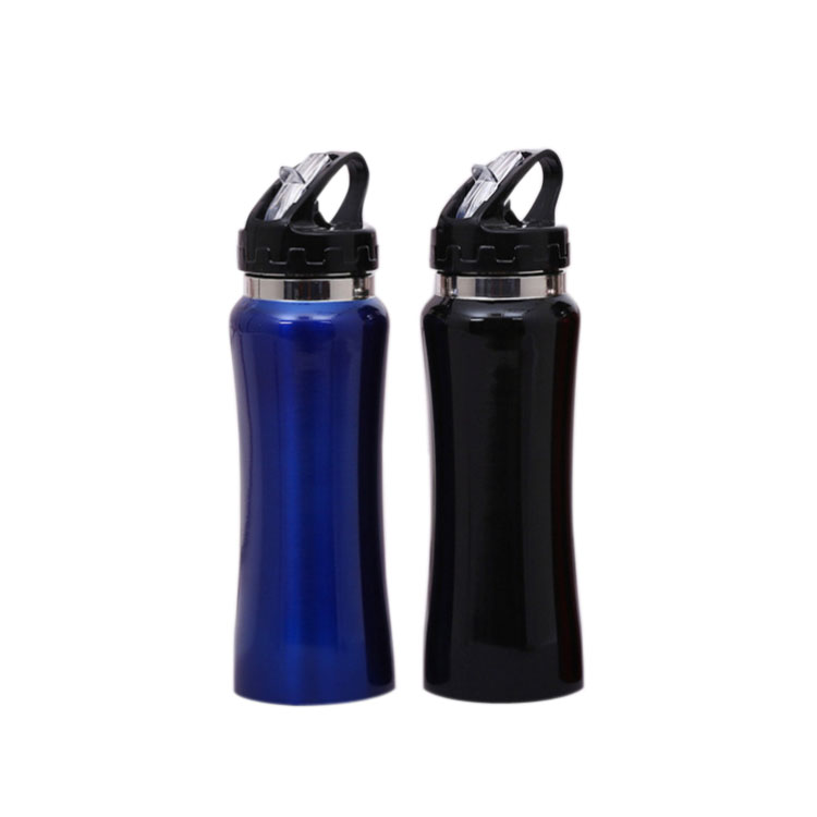 750ml stainless steel sports water bottle with straw
