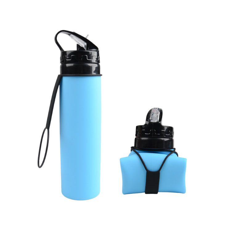 600ml foldable silicone water bottle
