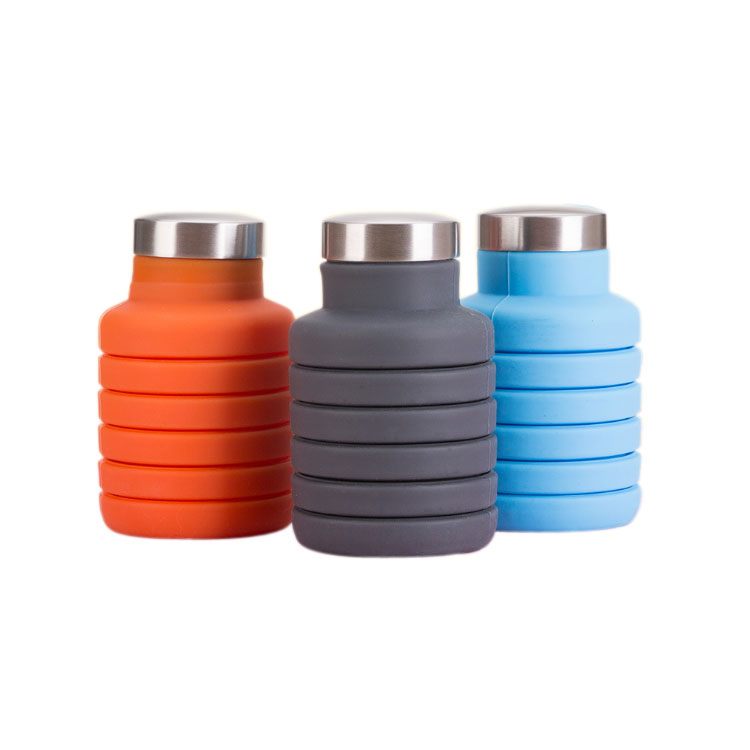 470ml collapsible silicone water bottle